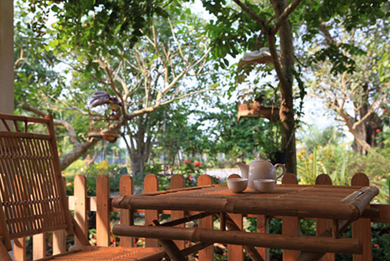 Nữ Ca Sĩ Thảnh Thơi Bên Nhà Vườn